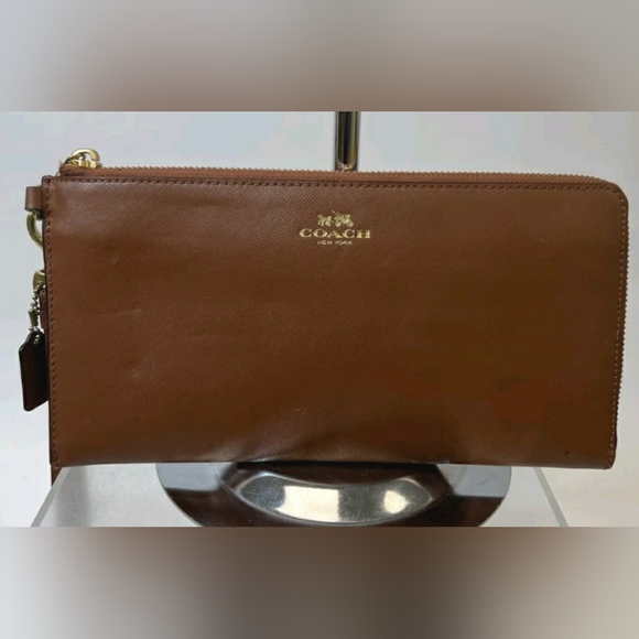 Coach Designer Brown Wristlet Wallet - Picture 1 of 7